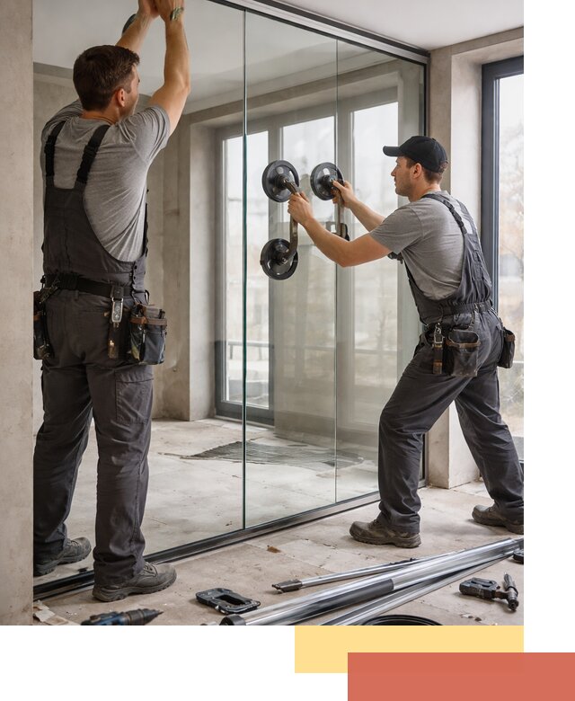 Цельностеклянные перегородки под ключ в Карталах