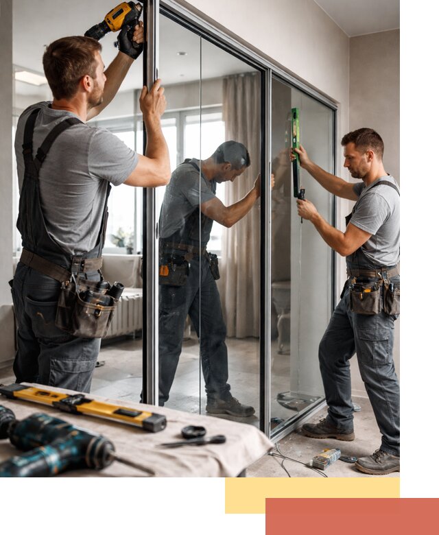 Каркасные стеклянные перегородки под ключ в Карталах