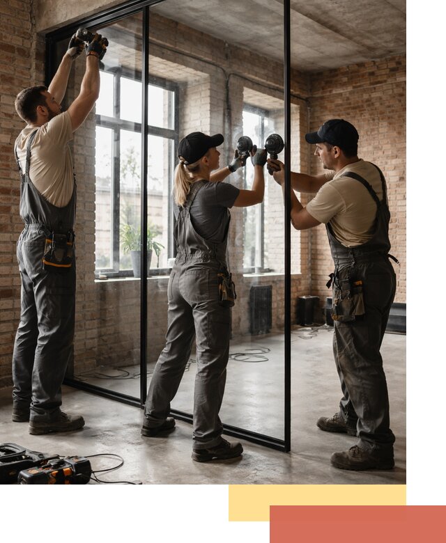 Стеклянные перегородки лофт — изготовление и монтаж в Карталах