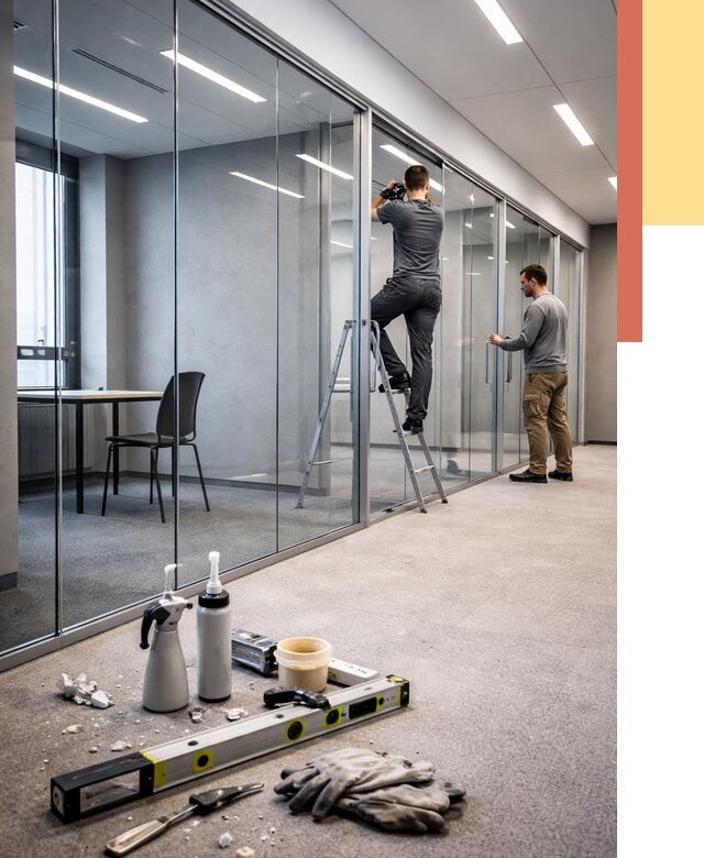 Стеклянные офисные перегородки в Карталах от 8866 руб. — монтаж и установка | ОТДЕЛОЧНИК-Крт