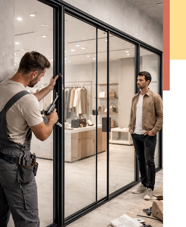 Стеклянные перегородки для магазинов в Карталах от 8553 руб. под ключ | ОТДЕЛОЧНИК-Крт