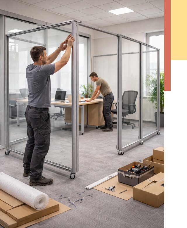 Мобильные офисные перегородки в Карталах от 13039 руб. — установка под ключ | ОТДЕЛОЧНИК-Крт