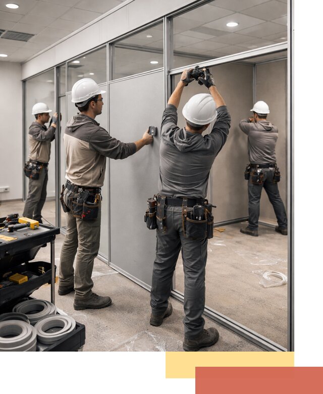 Мобильные офисные перегородки под ключ в Карталах