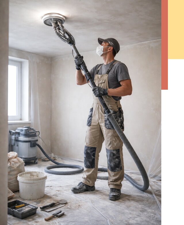 Шлифовка потолка в Карталах от 3651 руб. — услуги шлифования потолка | ОТДЕЛОЧНИК-Крт