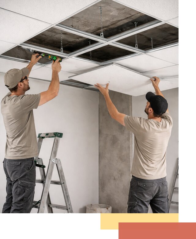 Монтаж потолка Армстронг под ключ в Карталах