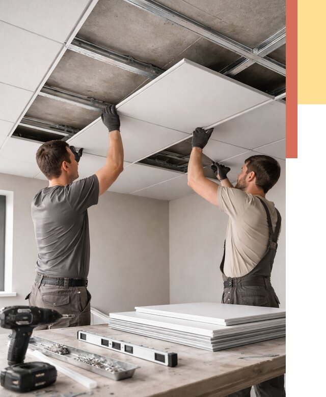 Монтаж кассетного потолка в Карталах от 4694 руб/м2 — установка и сборка | ОТДЕЛОЧНИК-Крт