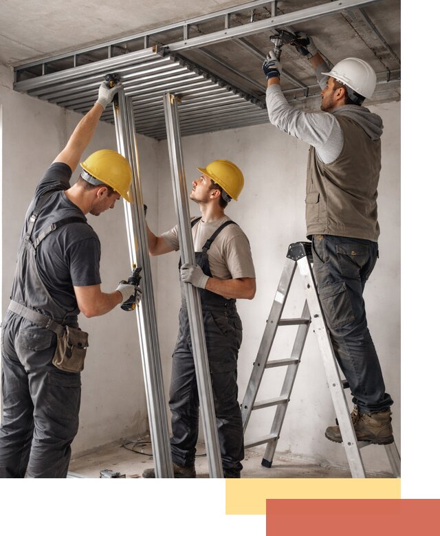 Монтаж реечного потолка под ключ в Карталах