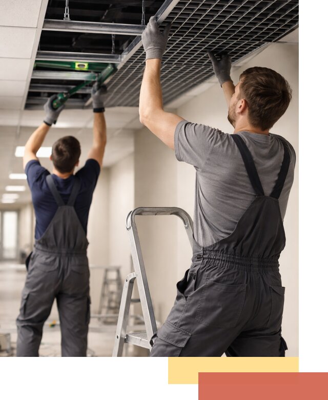 Монтаж потолка Грильято в Карталах: установка под ключ качественно