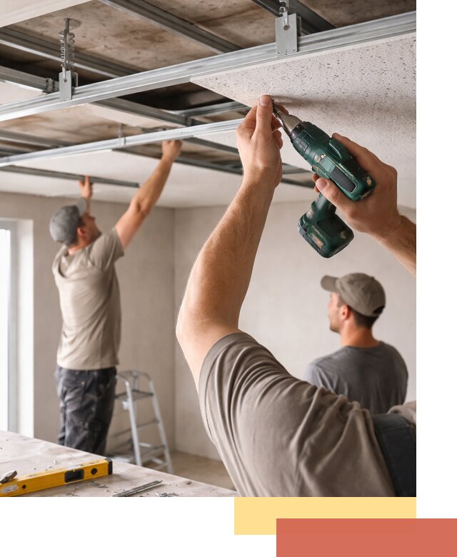 Монтаж акустического потолка в Карталах под ключ