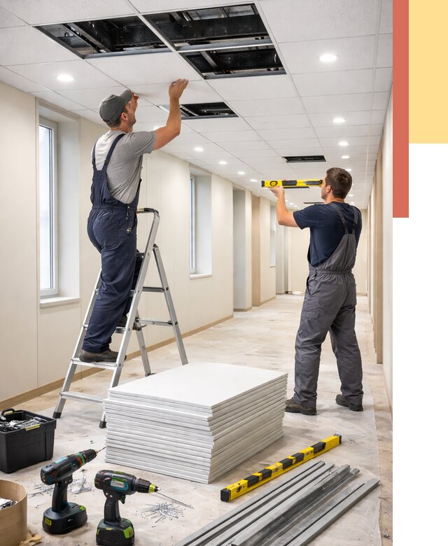 Ремонт потолка Армстронг в Карталах от 4694 руб. — быстро и недорого | ОТДЕЛОЧНИК-Крт