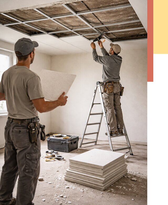 Замена плит подвесного потолка в Карталах от 1825 руб. быстро и недорого | ОТДЕЛОЧНИК-Крт