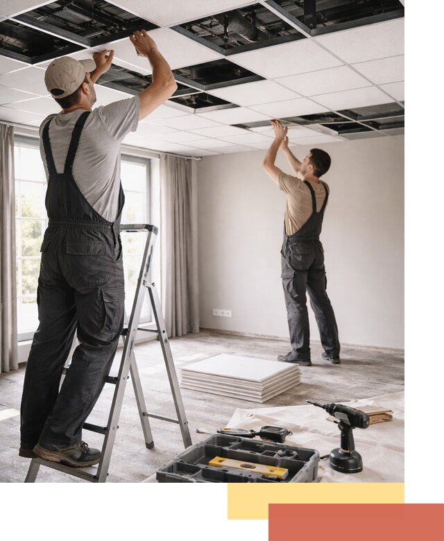 Замена плит подвесного потолка в Карталах быстро и качественно