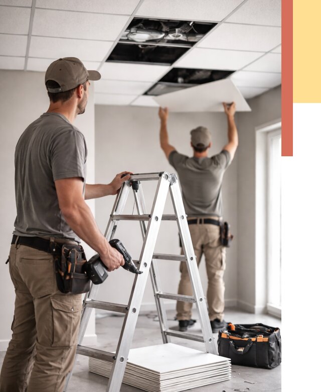 Обслуживание подвесного потолка в Карталах от 3651 руб. — быстро и недорого | ОТДЕЛОЧНИК-Крт