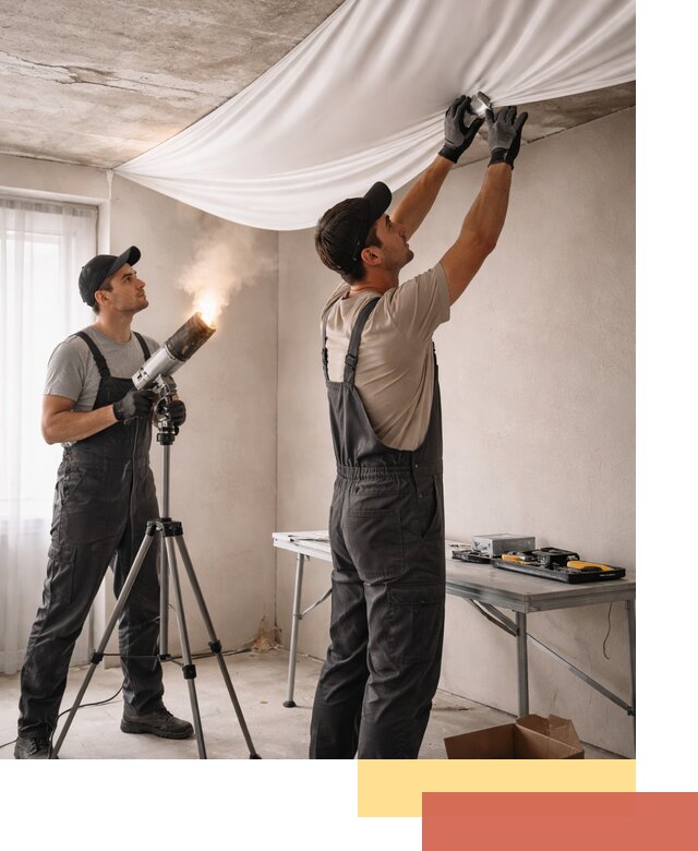 Установка натяжного потолка под ключ в Карталах