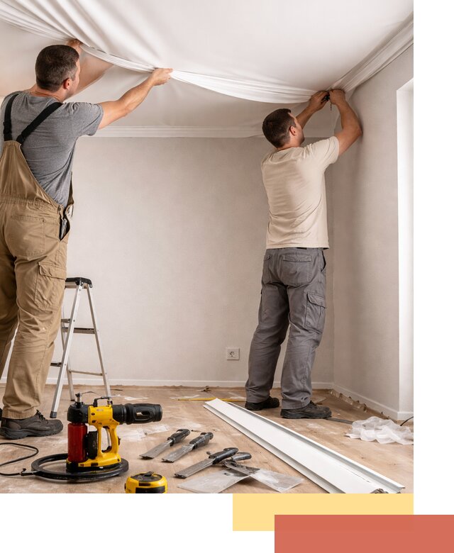 Монтаж ПВХ натяжного потолка в Карталах качественно и быстро