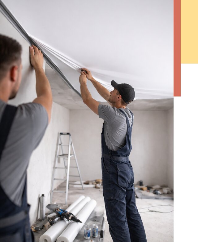 Монтаж матового натяжного потолка в Карталах от 4694 руб./м² — быстро и недорого | ОТДЕЛОЧНИК-Крт