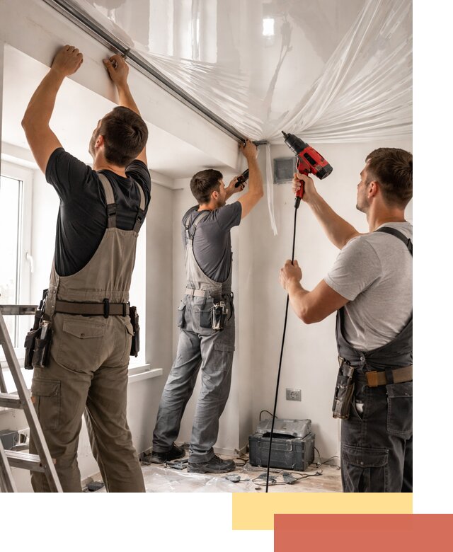 Монтаж глянцевого натяжного потолка в Карталах быстро и качественно