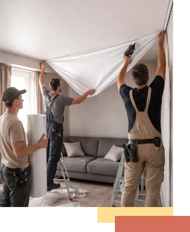 Монтаж сатинового натяжного потолка в Карталах качественно и быстро