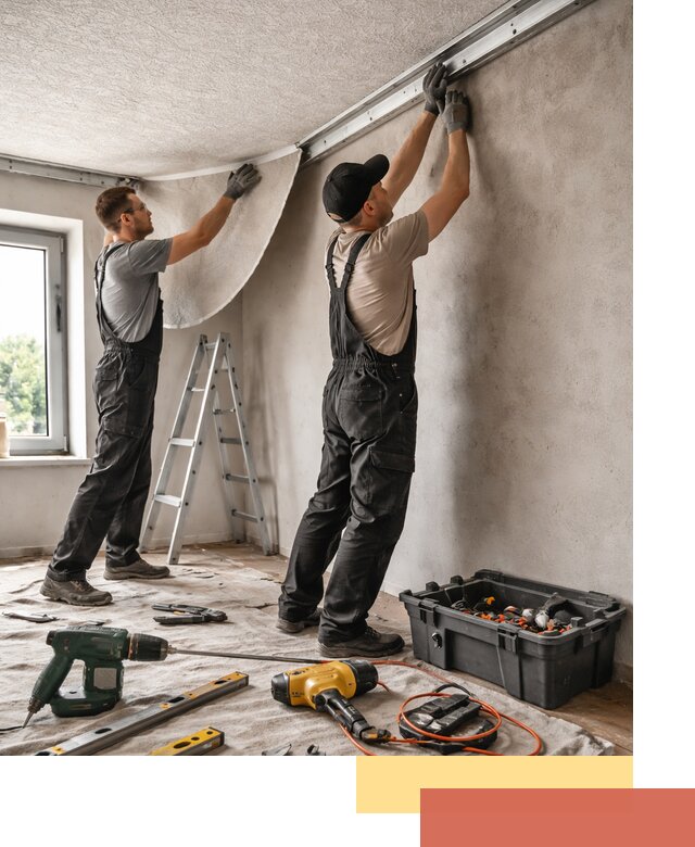 Монтаж фактурного натяжного потолка в Карталах качественно и быстро