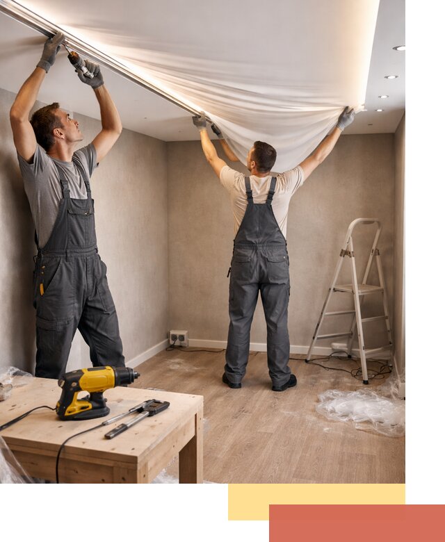 Монтаж натяжного потолка с подсветкой в Карталах цена и сроки