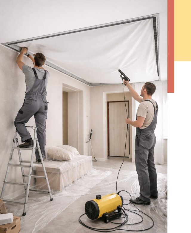 Монтаж натяжного потолка в прихожей в Карталах от 2764 руб. под ключ | ОТДЕЛОЧНИК-Крт