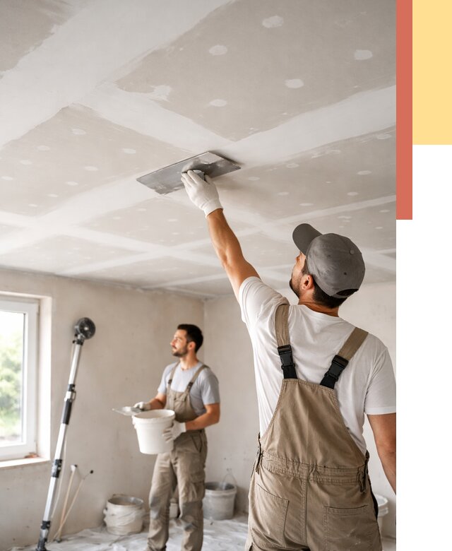 Шпаклевка потолка из гипсокартона в Карталах от 3338 руб./м2 — услуги под ключ | ОТДЕЛОЧНИК-Крт