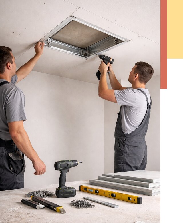 Установка люка в потолок ГКЛ в Карталах от 2608 руб. под ключ | ОТДЕЛОЧНИК-Крт