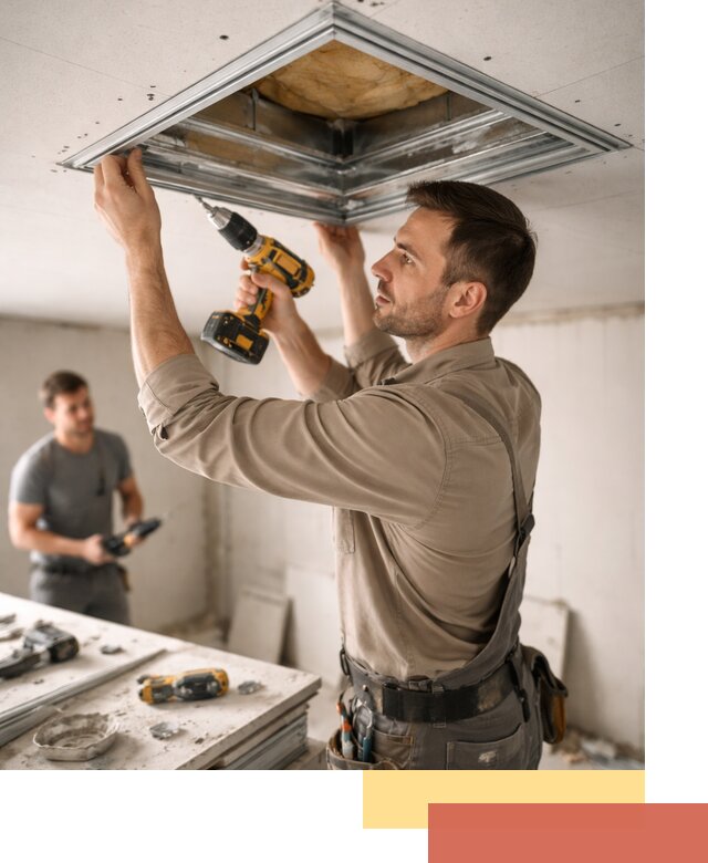 Монтаж люка в потолок из ГКЛ в Карталах