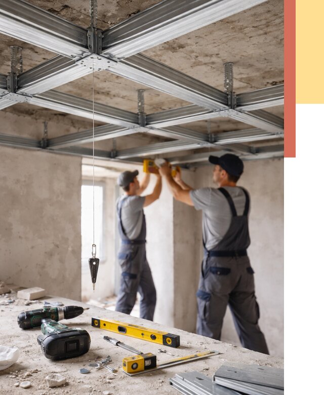 Монтаж каркаса потолка из профиля в Карталах от 4694 руб. — услуги ОТДЕЛОЧНИК-Крт