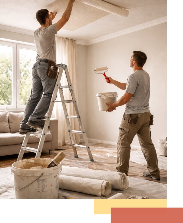 Поклейка обоев на потолок в Карталах — качественно и быстро