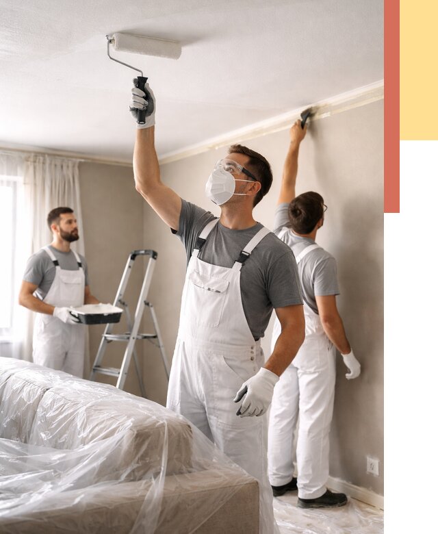 Покраска потолка водоэмельсионной краской в Карталах от 2295 руб/м² — услуги под ключ | ОТДЕЛОЧНИК-Крт