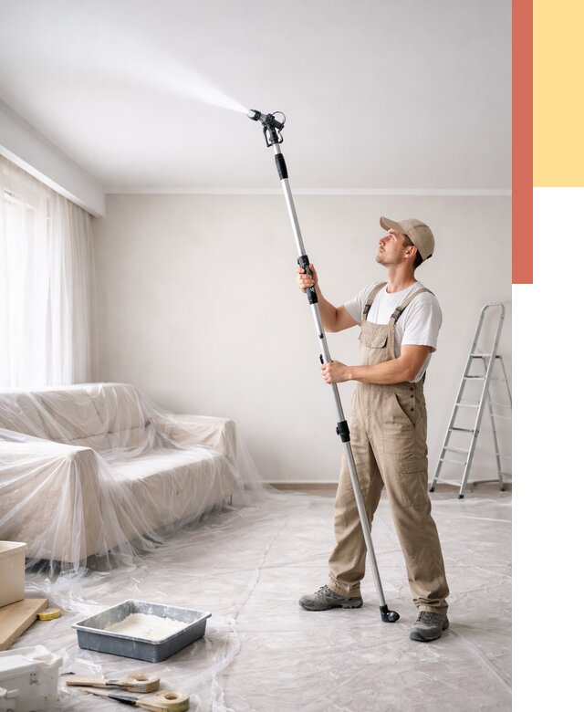 Покраска потолка краскопультом в Карталах от 4694 руб. быстро и недорого | ОТДЕЛОЧНИК-Крт