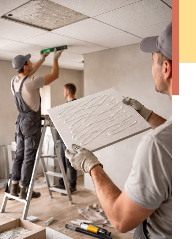 Монтаж потолочной плитки в Карталах от 4694 руб. — быстро и недорого | ОТДЕЛОЧНИК-Крт