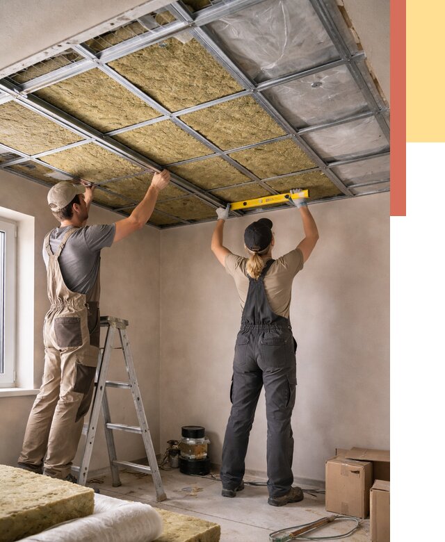 Шумоизоляция потолка в Карталах от 1304 руб. под ключ — услуги ОТДЕЛОЧНИК-Крт