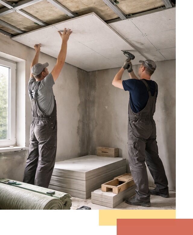 Шумоизоляция потолка панелями ЗИПС в Карталах